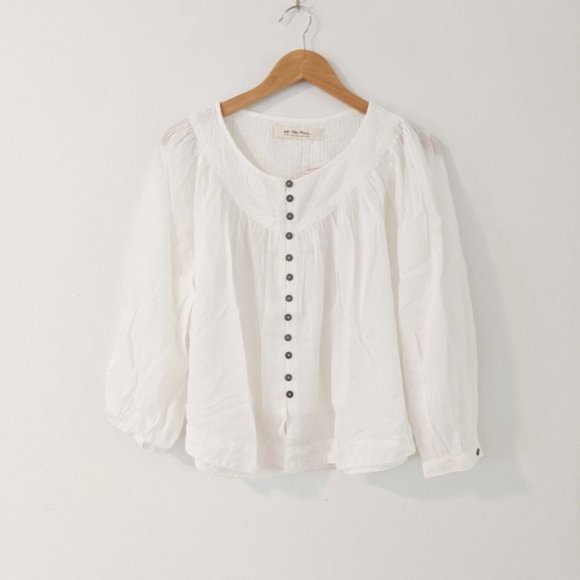 Free People Tops - Free People White Buttondown Blouse Top